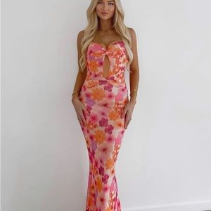 Runaway the Label Marlini Maxi Dress- Orange Floral